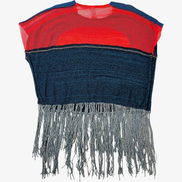 FREE PEOPLE Sunset Fringe Knit Festival Boho Coverup Top | XS/S | Retail $168 - Picture 3 of 8